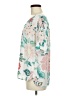 Ann Taylor LOFT 100% Polyester Floral Ivory Short Sleeve Blouse Size M - photo 5