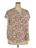 Monday Fun 100% Polyester Animal Print Burgundy Short Sleeve Blouse Size 2X - photo 1
