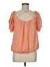 Naked Zebra 100% Polyester Orange Short Sleeve Blouse Size M - photo 1