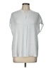 Vince. 100% Silk Silver Short Sleeve Silk Top Size L - photo 1