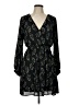 Lush 100% Polyester Print Black Casual Dress Size L - photo 1