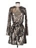 Mac Duggal 100% Polyester Metallic Silver Cocktail Dress Size 2 - photo 1