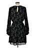 Lush 100% Polyester Print Black Casual Dress Size L - photo 2