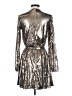 Mac Duggal 100% Polyester Metallic Silver Cocktail Dress Size 2 - photo 2