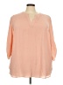Chaus 100% Polyester Solid Orange Pink 3/4 Sleeve Blouse Size 3X - photo 1