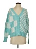 Witty Fox Checkered-gingham Teal Cardigan Size XS - photo 1