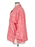 Natori 100% Cotton Red 3/4 Sleeve Button-Down Shirt Size XL - photo 5