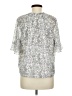 Ann Taylor LOFT 100% Polyester Metallic Silver Short Sleeve Blouse Size M - photo 2
