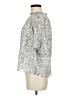 Ann Taylor LOFT 100% Polyester Metallic Silver Short Sleeve Blouse Size M - photo 5