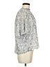 Ann Taylor LOFT 100% Polyester Metallic Silver Short Sleeve Blouse Size M - photo 4