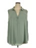 Torrid 100% Polyester Green Sleeveless Blouse Size 3X Plus (3) - photo 1