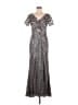 Mac Duggal 100% Polyester Silver Cocktail Dress Size 6 - photo 1