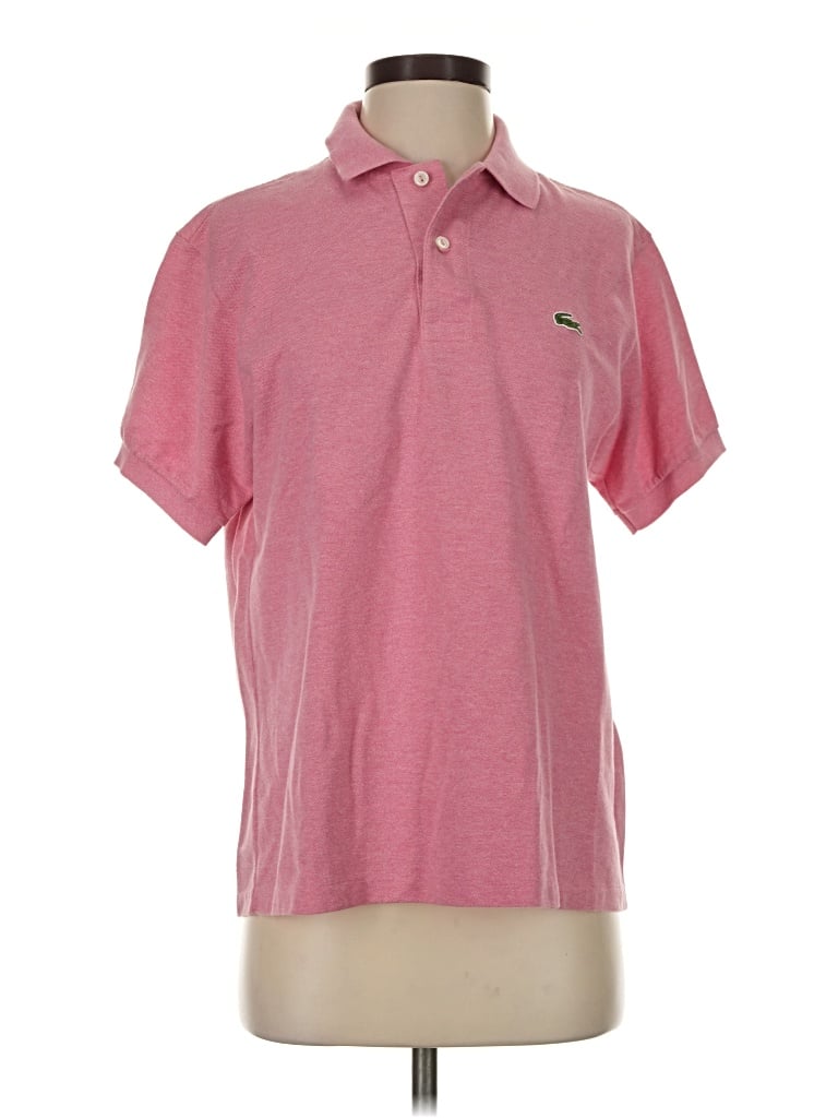 Pre-owned Lacoste Short Sleeve Top Pink Collared Neckline Tops