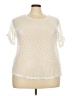 Elementz 100% Polyester Ivory Short Sleeve Top Size 3X - photo 1