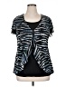 New Directions Blue Short Sleeve Blouse Size 1X - photo 1