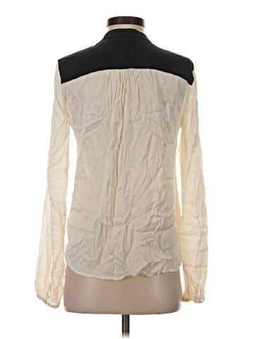 Theory Long Sleeve Silk Top (view 2)