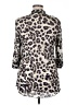 Style&Co 100% Nylon Animal Print Silver 3/4 Sleeve Button-Down Shirt Size 1X - photo 2
