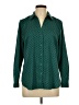 Ann Taylor 100% Polyester Green Long Sleeve Blouse Size L (petite) - photo 1