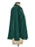 Ann Taylor 100% Polyester Green Long Sleeve Blouse Size L (petite) - photo 4
