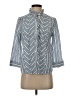Sundance 100% Cotton Chevron-herringbone Blue 3/4 Sleeve Button-Down Shirt Size XS - photo 1