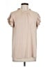 Adrianna Papell Tan Short Sleeve Blouse Size L - photo 1