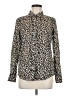 J.Crew 100% Cotton Animal Print Brown Long Sleeve Blouse Size 6 - photo 1