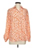 Chico's 100% Polyester Animal Print Orange Long Sleeve Blouse Size Med (1) - photo 1
