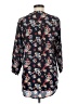 Amour Vert 100% Silk Floral Blue 3/4 Sleeve Silk Top Size M - photo 2