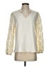 Unbranded 100% Polyester Metallic Ivory 3/4 Sleeve Blouse Size S - photo 1