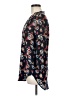 Amour Vert 100% Silk Floral Blue 3/4 Sleeve Silk Top Size M - photo 5