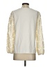 Unbranded 100% Polyester Metallic Ivory 3/4 Sleeve Blouse Size S - photo 2
