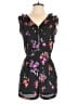 Express 100% Polyester Floral Black Romper Size 6 - photo 1