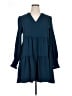 o.p.t 100% Polyester Solid Blue Casual Dress Size XL - photo 1