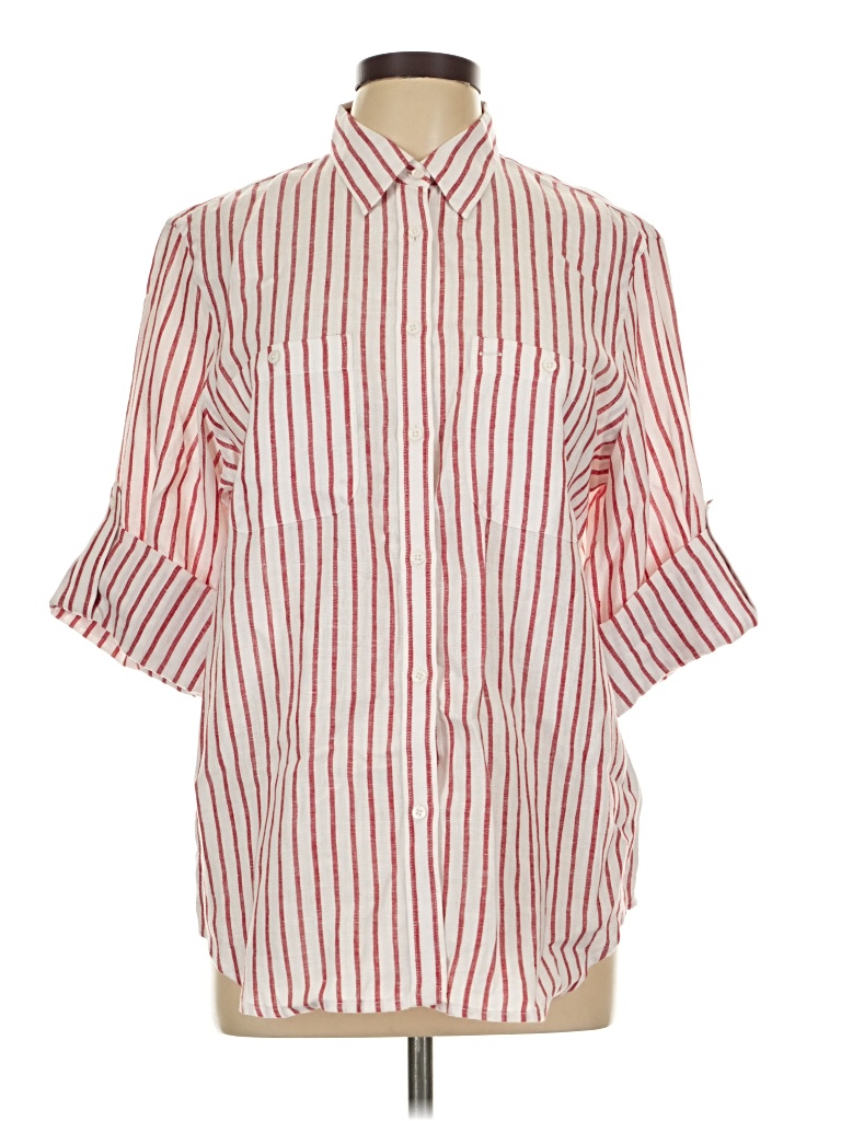 Pre-owned Polo Ralph Lauren 3/4 Sleeve Button Down Shirt In Red