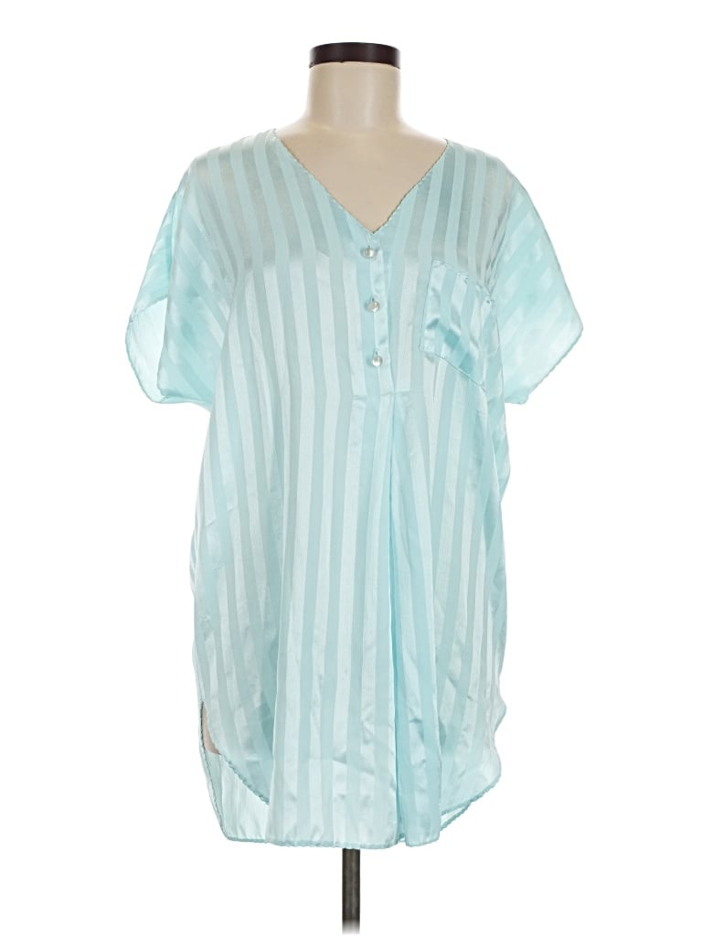 Pre-owned Saks Fifth Avenue Short Sleeve Blouse In Teal