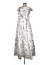 Assorted Brands Floral Silver White Casual Dress Size 12 - photo 1