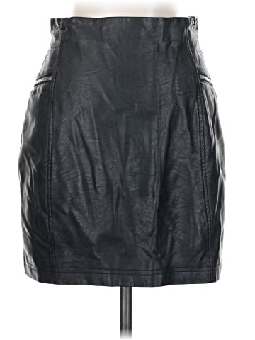 Topshop Faux Leather Skirt (view 2)