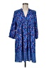 Anna Kay 100% Polyester Paisley Blue Casual Dress Size M - photo 1