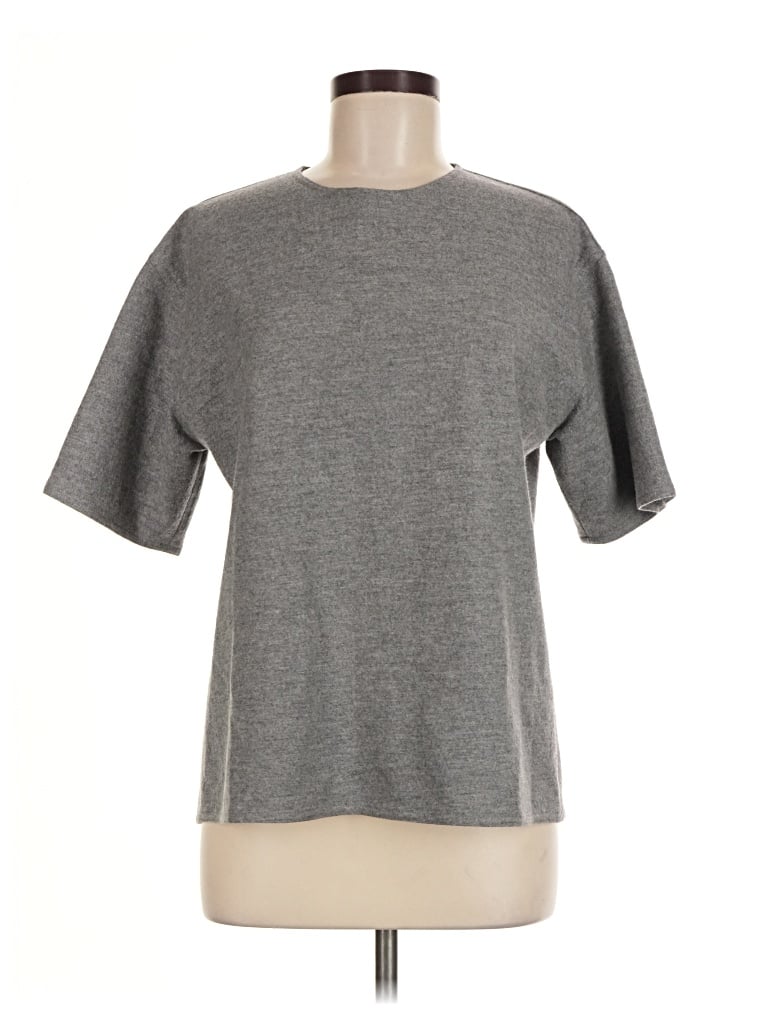Pre-owned Michael Kors Short Sleeve Top Gray Crew Neck Tops