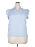 Nine West 100% Polyester Blue Short Sleeve Blouse Size XXL - photo 1