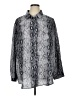 PrettyLittleThing 100% Polyester Animal Print Gray Silver Long Sleeve Blouse Size XL - photo 1