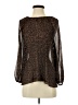 Zara Animal Print Brown Long Sleeve Blouse Size XS - photo 1