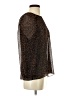 Zara Animal Print Brown Long Sleeve Blouse Size XS - photo 4