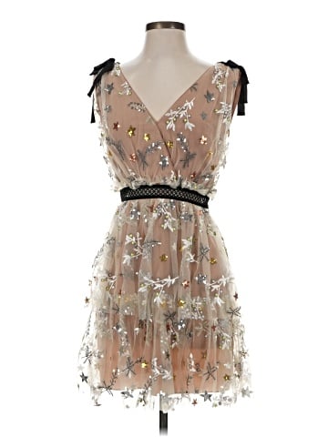 Self-Portrait Star Embellished Mini Tiered Dress (view 1)