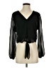 WAYF 100% Polyester Black 3/4 Sleeve Blouse Size S - photo 1