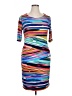 Connected Apparel Graphic Blue Cocktail Dress Size 14 - photo 1