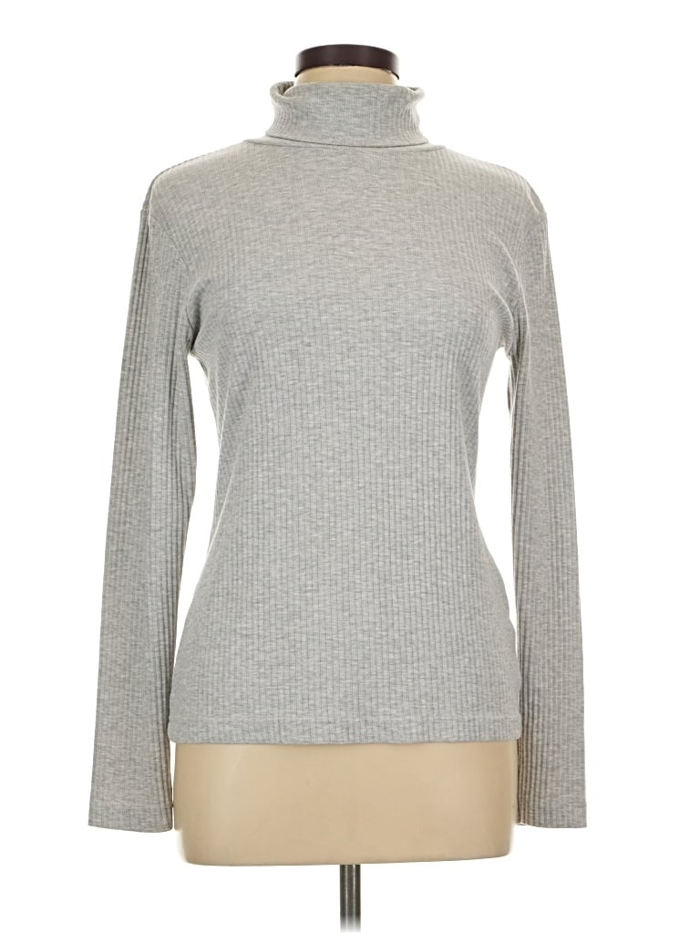 Pre-owned Express Long Sleeve Turtleneck In Gray