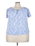 Ellos 100% Rayon Blue Short Sleeve Blouse Size 22 - photo 1