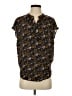 Amour Vert 100% Viscose Floral Black Short Sleeve Blouse Size S (estimated) - photo 1