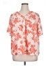 Cherokee Floral Orange Short Sleeve Blouse Size 1X - photo 1